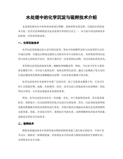 水处理中的化学沉淀与吸附技术介绍