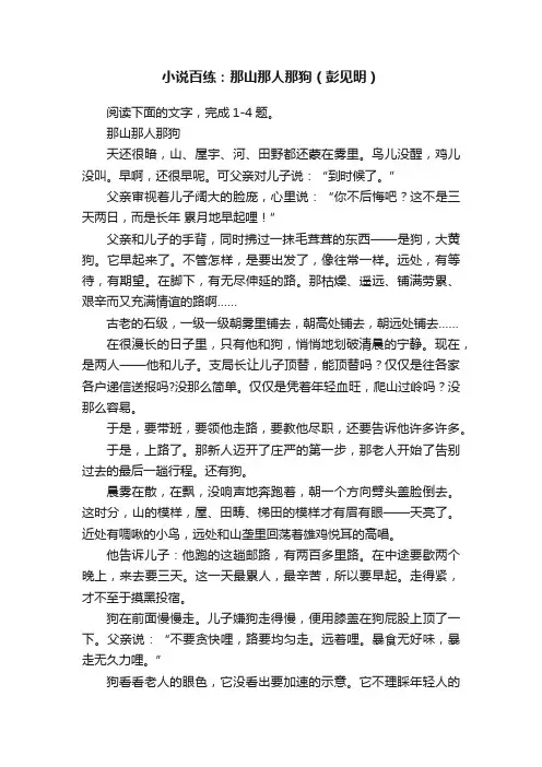小说百练：那山那人那狗（彭见明）
