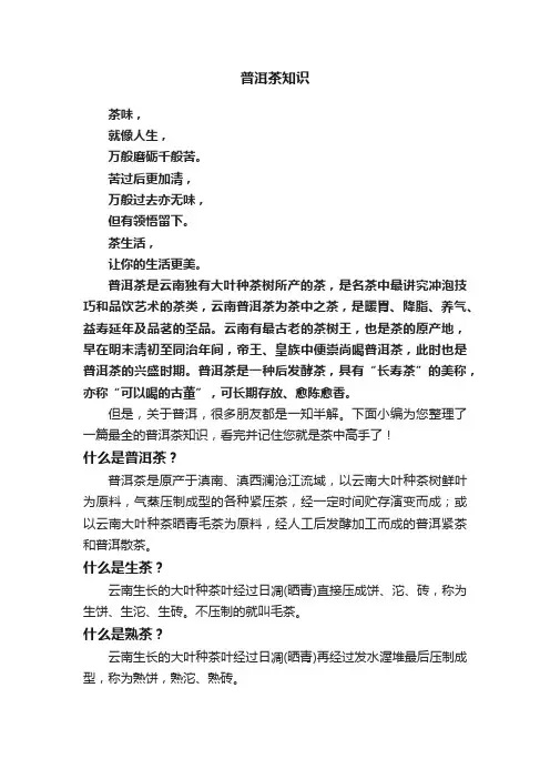 普洱茶知识