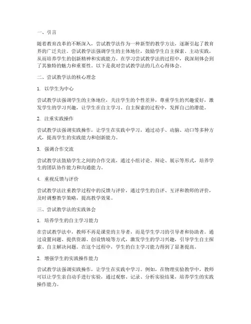 学习尝试教学法心得体会
