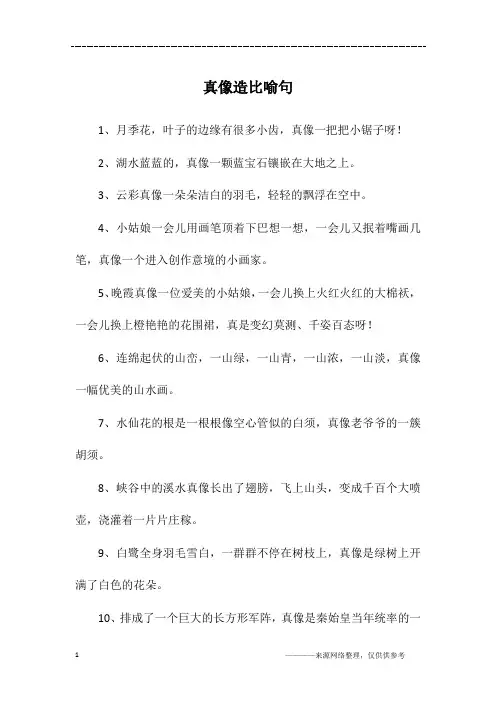 真像造比喻句