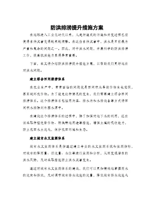 防洪排涝提升措施方案