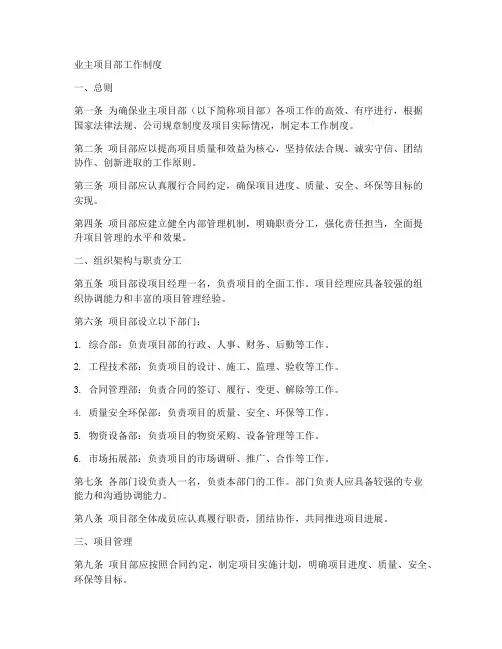 业主_项目部_工作制度