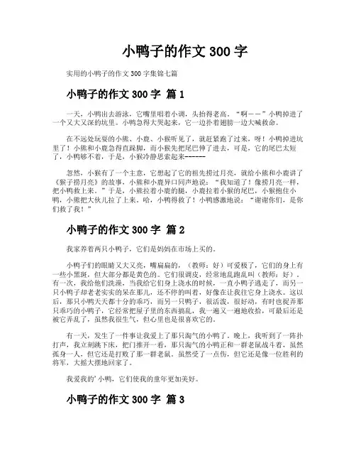 小鸭子的作文300字