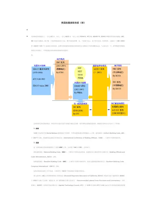 美国的抗震规范体系
