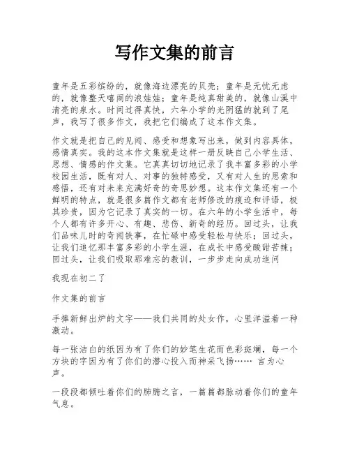 写作文集的前言