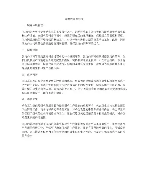 蛋鸡的管理制度