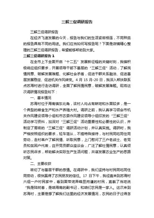 三解三促调研报告
