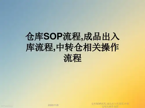 仓库SOP流程,成品出入库流程,中转仓相关操作流程