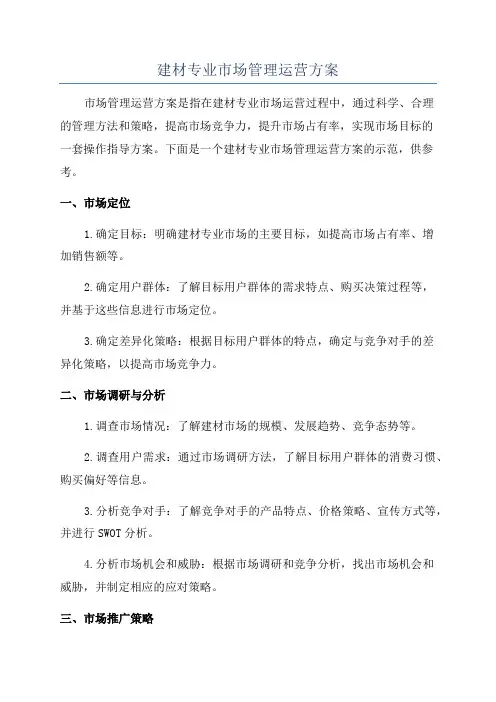 建材专业市场管理运营方案