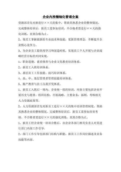 企业内控精细化管理全案