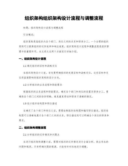 组织架构组织架构设计流程与调整流程