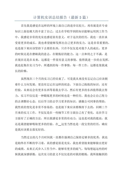 计算机实训总结报告(最新5篇)