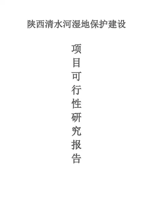 陕西清水河湿地保护建设项目可行性研究报告