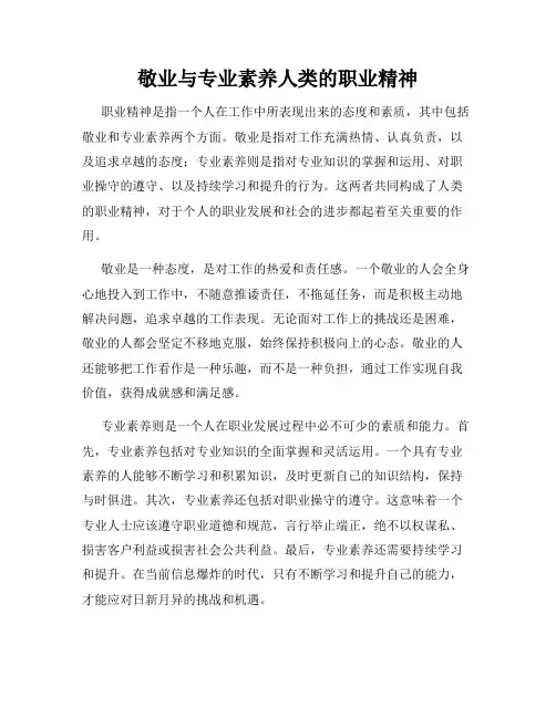 敬业与专业素养人类的职业精神