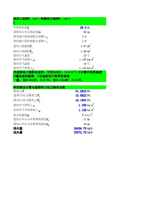自然通风计算