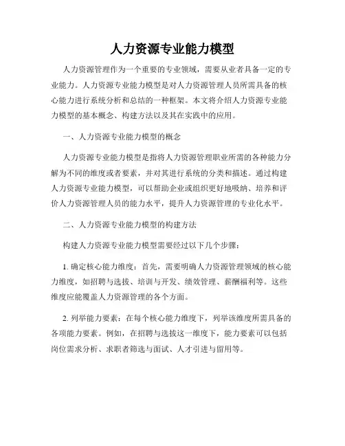人力资源专业能力模型