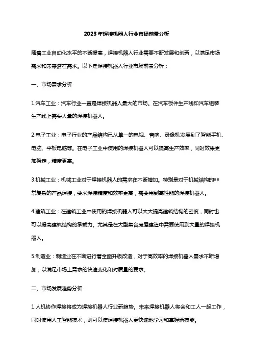 2023年焊接机器人行业市场前景分析