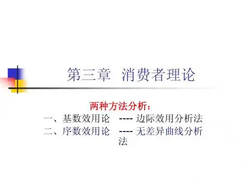 西方经济学  消费者理论