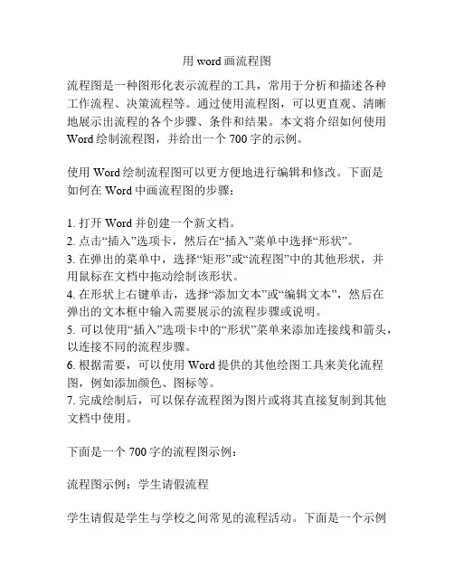 用word画流程图