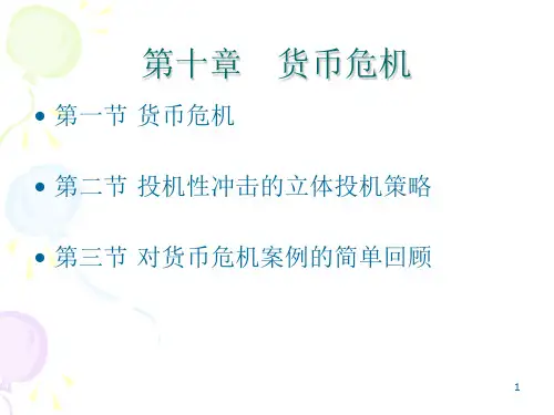 国际金融》第十章货币危机参考幻灯片