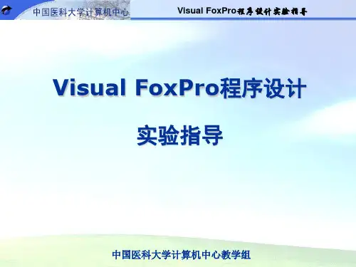 Visual FoxPro程序设计实验指导