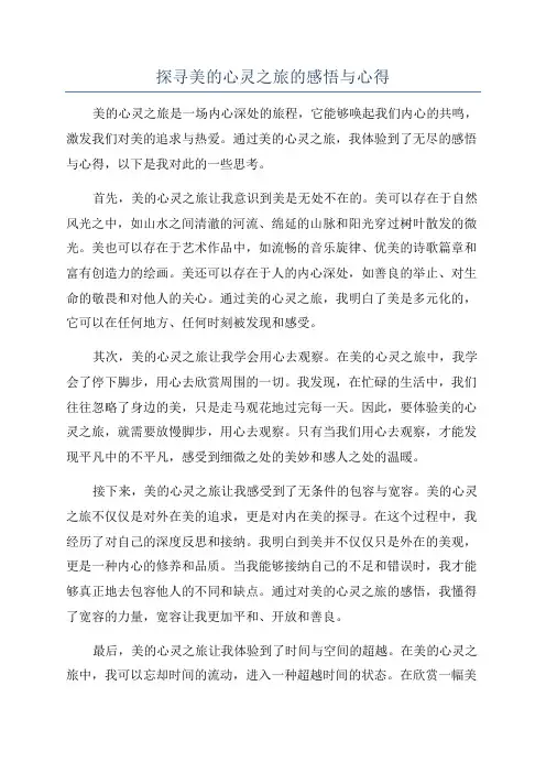 探寻美的心灵之旅的感悟与心得