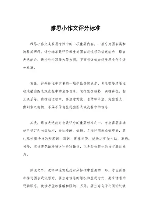 雅思小作文评分标准