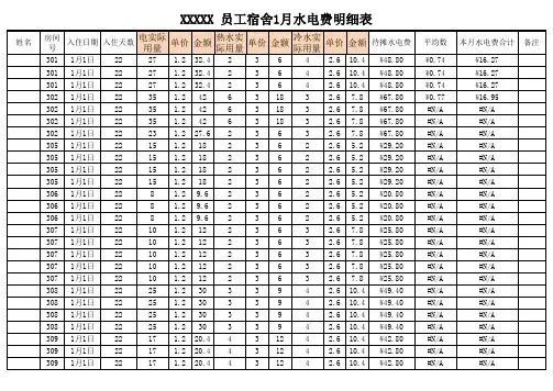 水电月度报表
