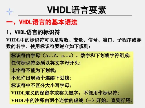 VHDL语言的基本语法