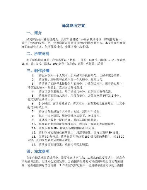 蜂窝麻面方案
