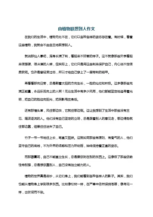 由植物联想到人作文