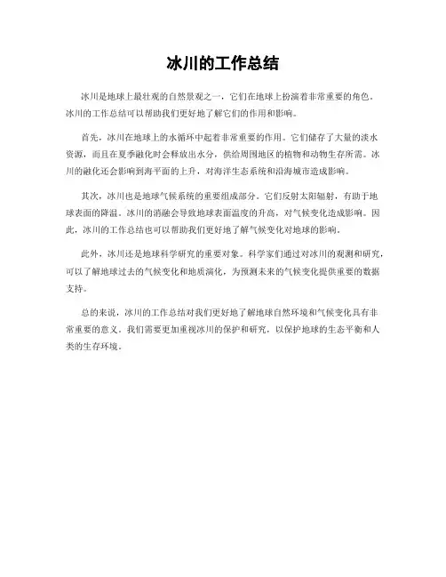 冰川的工作总结