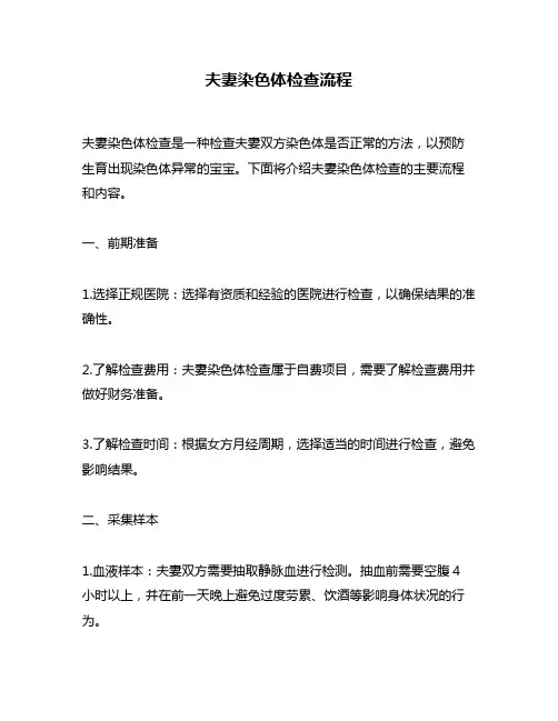 夫妻染色体检查流程