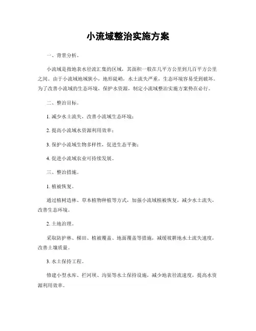 小流域整治实施方案