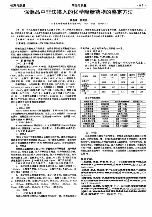 保健品中非法掺入的化学降糖药物的鉴定方法