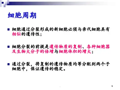 第章-细胞周期与胞质分裂张文举PPT课件