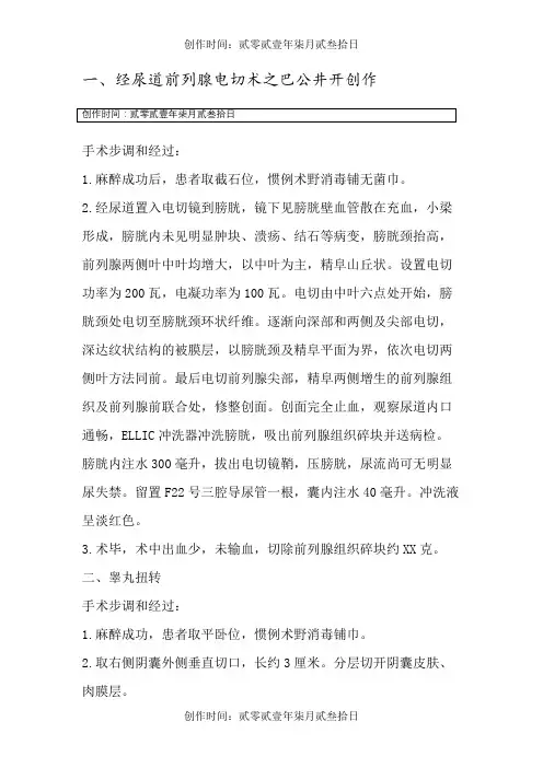 泌尿外科手术记录
