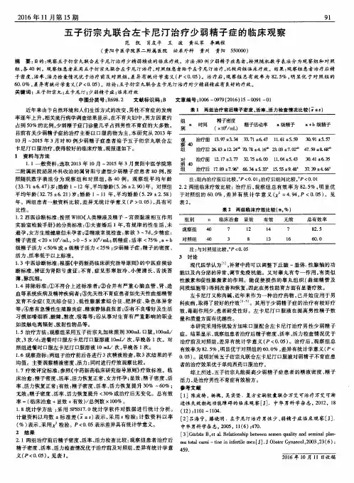 五子衍宗丸联合左卡尼汀治疗少弱精子症的临床观察