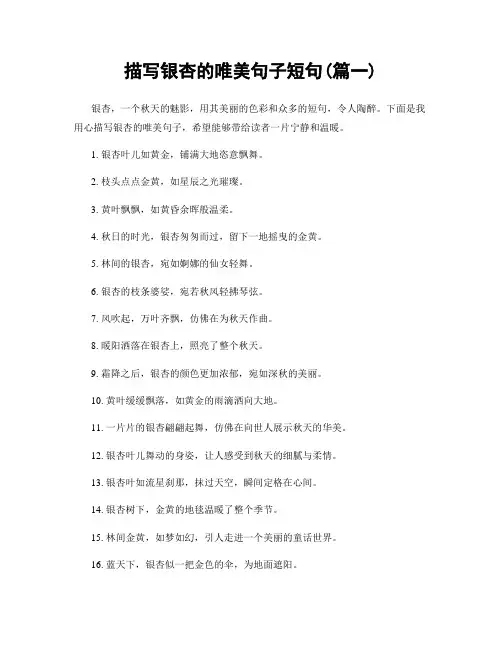 描写银杏的唯美句子短句(精选两篇)
