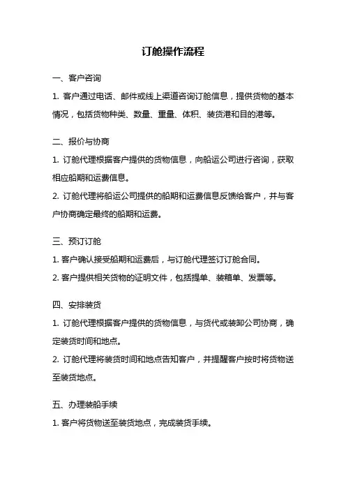 订舱操作流程