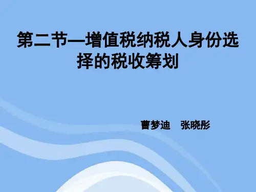 纳税人身份选择的税收筹划【精选】