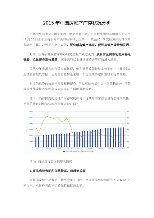 2015年中国房地产库存状况分析