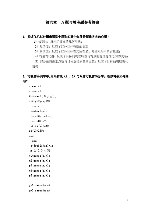 数字图像处理及应用（MATLAB）第6章习题答案