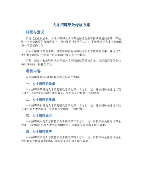 人才招聘绩效考核方案