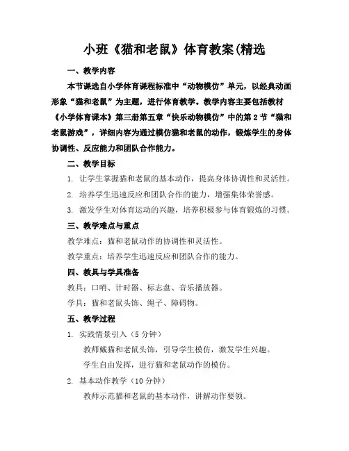 小班《猫和老鼠》体育教案(精选