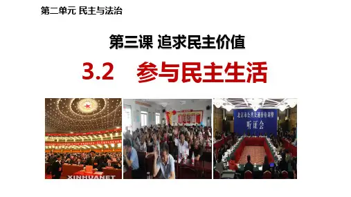3.2 参与民主生活 课件(38张PPT)-2024-2025学年统编版道德与法治九年级上册