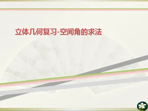 立体几何复习-空间角的求法