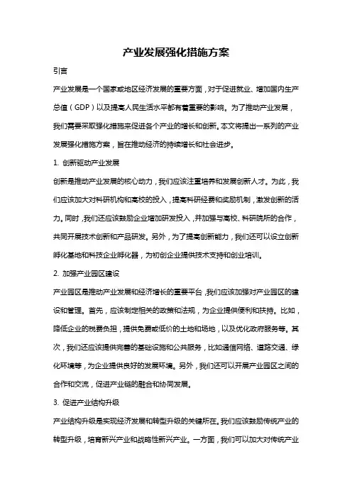 产业发展强化措施方案