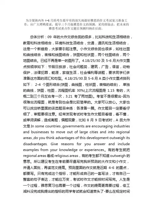 2009年4-6月雅思大作文话题预测（AG类）